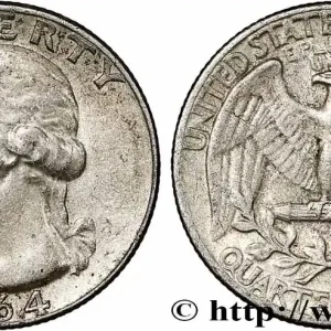 ÉTATS-UNIS D'AMÉRIQUE 1/4 Dollar Georges Washington 1964 Philadelphie fwo_786910 Monde Haute Qualité