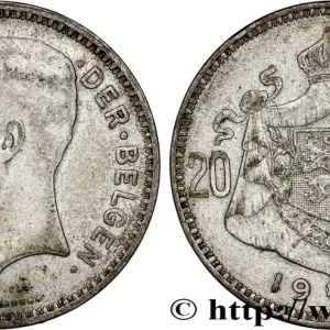 Remise BELGIQUE 20 Francs Albert Ier légende Flamande 1934 fwo_789695 Monde