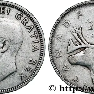 CANADA 25 Cents Georges VI 1949 fwo_793519 Monde Offre Limitée