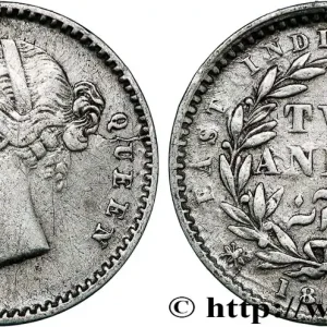 Solde INDES BRITANNIQUES 2 Annas East India Company Victoria 1841 Calcutta fwo_793772 Monde