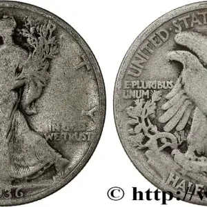 ÉTATS-UNIS D'AMÉRIQUE 1/2 Dollar Walking Liberty 1936 Philadelphie fwo_796014 Monde Meilleure Qualité