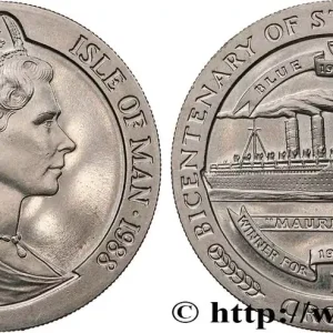 Promotion ÎLE DE MAN 1 Crown Bicentenaire de la navigation à vapeur : Elisabeth II / le “Mauretania” 1988 fwo_796244 Monde