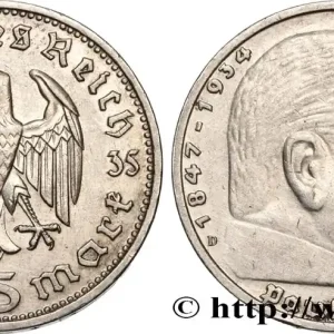 Quantité Limitée ALLEMAGNE 5 Reichsmark Maréchal Paul von Hindenburg 1935 Munich fwo_796317 Monde