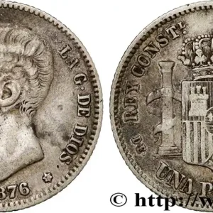 Paiement Sécurisé ESPAGNE 1 Peseta Alphonse XII 1876 Madrid fwo_798129 Monde