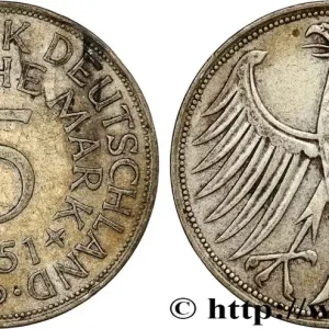 ALLEMAGNE 5 Mark aigle 1951 Munich fwo_798538 Monde Meilleure Qualité