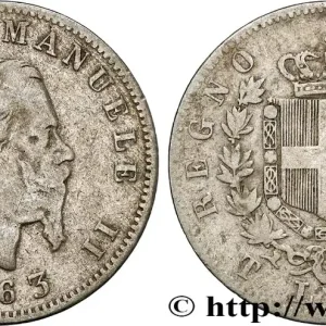 Populaire ITALIE 1 Lire Victor Emmanuel II 1863 Turin fwo_799056 Monde