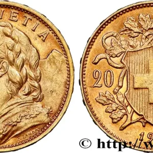 OR, PALLADIUM ET PLATINE INVESTISSEMENT 20 Francs "Vreneli" 1901 Berne fwo_800841 Monde Livraison Gratuite