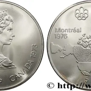 CANADA 5 Dollars JO Montréal 1976 carte de l’Amérique du Nord 1973 fwo_806413 Monde Meilleur Prix