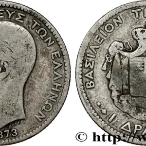 Prix Réduit GRÈCE 1 Drachme Georges Ier 1873 Paris fwo_807669 Monde