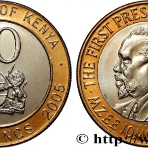 KENYA 10 ShillingsPrésident Mzee Jomo Kenyatta 2005 fwo_809200 Monde Prix Cassé