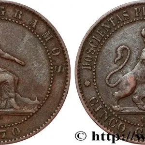 ESPAGNE 5 Centimos “ESPAÑA” 1870 Oeschger Mesdach & CO fwo_809259 Monde Acheter En Ligne