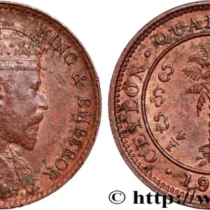CEYLAN 1/4 Cent Édouard VII 1904 Calcutta fwo_809443 Monde Must-Have