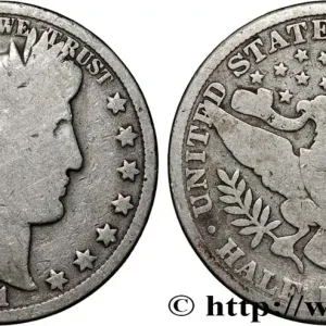 Édition Limitée ÉTATS-UNIS D'AMÉRIQUE 1/2 Dollar type Barber 1901 Philadelphie fwo_809554 Monde