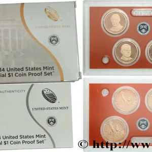 Prix Cassé ÉTATS-UNIS D'AMÉRIQUE PRESIDENTIAL SET - 1 Dollar - PROOF SET - 4 monnaies 2014 S- San Francisco fwo_716197 Monde