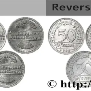 ALLEMAGNE Lot 5 x 50 Pfennig gerbe de blé “sich regen bringt segen“ 1921-1922 Atelier Divers fwo_776525 Monde Artisanat