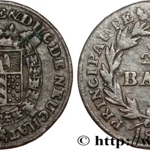 Meilleur Prix SUISSE - PRINCIPAUTÉ DE NEUCHÂTEL - ALEXANDRE BERTHIER 1/2 Batz, valeur inversée 1807 Neuchâtel fwo_807348 Monde
