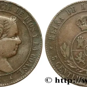 ESPAGNE 5 Centimos de Escudo Isabelle II 1866 Oeschger Mesdach & CO fwo_611139 Monde Exclusif