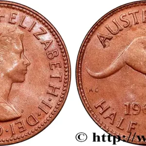 AUSTRALIE 1/2 Penny Élisabeth II 1964 Perth fwo_703620 Monde Super Prix