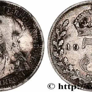 ROYAUME-UNI 3 Pence Victoria buste au voile 1900 fwo_775093 Monde En Vogue