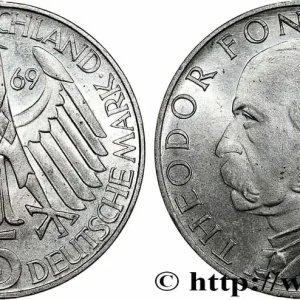 Nouveauté ALLEMAGNE 5 Mark Théodor Fontane 1969 Karlsruhe fwo_784219 Monde
