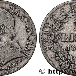 Nouveauté ITALIE - ÉTATS DU PAPE - PIE IX (Jean-Marie Mastai Ferretti) 1 Lire an XXII 1867 Rome fwo_796300 Monde
