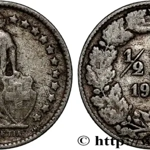 Dernier Modèle SUISSE 1/2 Franc Helvetia 1908 Berne fwo_799278 Monde