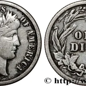 ÉTATS-UNIS D'AMÉRIQUE 1 Dime Barber 1911 Philadelphie fwo_799285 Monde Remise