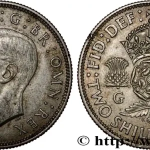 ROYAUME-UNI 1 Florin (2 Shillings) Georges VI 1944 fwo_799291 Monde Certifié