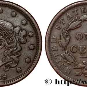 ÉTATS-UNIS D'AMÉRIQUE 1 Cent Liberté “Matron Head” 1838 Philadelphie fwo_806755 Monde Paiement Sécurisé