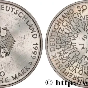 ALLEMAGNE 10 Mark aigle héraldique / 50e anniversaire de la fondation de la République Fédérale d’Allemagne 1999 Munich - D fwo_807534 Monde Meilleure Vente