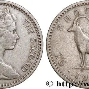 RHODÉSIE 2 1/2 Shillings (25 Cents) Elisabeth II 1964 fwo_808495 Monde Offre Du Jour