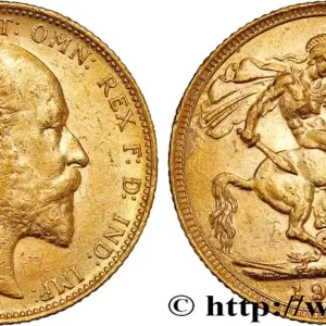 Meilleure Vente OR, PALLADIUM ET PLATINE INVESTISSEMENT 1 Souverain Édouard VII 1902 Londres fwo_809305 Monde