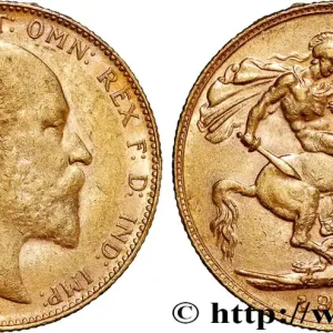 Retour Gratuit OR, PALLADIUM ET PLATINE INVESTISSEMENT 1 Souverain Édouard VII 1910 Londres fwo_809376 Monde