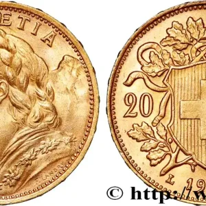 OR, PALLADIUM ET PLATINE INVESTISSEMENT 20 Francs "Vreneli" 1935 Berne fwo_809445 Monde Expédié Aujourd’hui