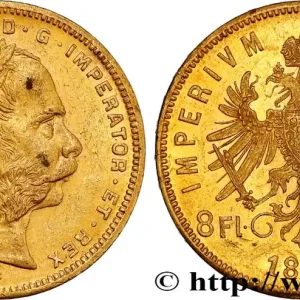 Petit Prix OR, PALLADIUM ET PLATINE INVESTISSEMENT 8 Florins ou 20 Francs or François-Joseph Ier 1882 Vienne fwo_809465 Monde