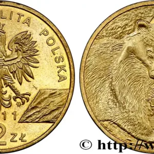 POLOGNE 2 Zlote blaireau (meles meles) 2011 Varsovie fwo_810444 Monde Acheter Direct