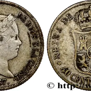 ESPAGNE 40 Centimos Isabelle II 1867 Madrid fwo_810490 Monde Produit De Marque