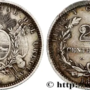Prix Bas URUGUAY 20 Centesimos 1877 Paris fwo_810725 Monde