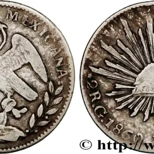 En Vogue MEXIQUE 2 Reales 1860 Guanajuato fwo_810728 Monde