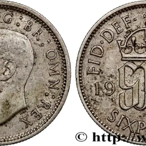 ROYAUME-UNI 6 Pence Georges VI 1938 fwo_812454 Monde Expédition Rapide