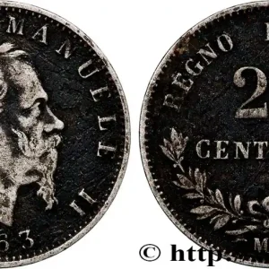 ITALIE 20 Centesimi Victor Emmanuel II 1863 Milan fwo_812464 Monde Usine Directe
