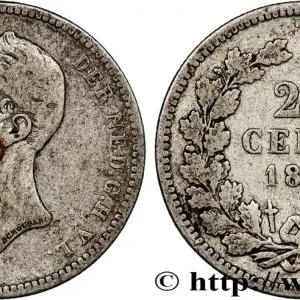 Populaire PAYS-BAS 25 Cents Guillaume II 1849 Utrecht fwo_812484 Monde