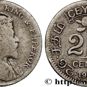 Achat Immédiat CEYLAN 25 Cents Édouard VII 1910 fwo_812488 Monde