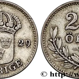 Original SUÈDE 25 Ore Gustave V 1929 fwo_812500 Monde