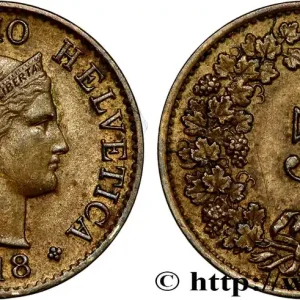 SUISSE 5 Centimes (Rappen) Tête de Libertas 1918 Berne fwo_812980 Monde Commander Vite