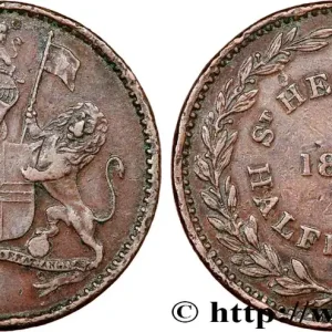 Édition Limitée SAINTE HÉLÈNE 1/2 Penny 1821 fwo_813035 Monde