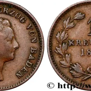 Prix Bas ALLEMAGNE - BADE 1 Kreuzer Léopold Grand-Duc de Bade 1832 Karlsruhe fwo_813055 Monde
