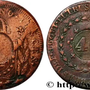 Certifié BRÉSIL 40 Réis Pierre II du Brésil contremarqué sur une 80 Réis 1829 (1835) Rio de Janeiro fwo_810683 Monde