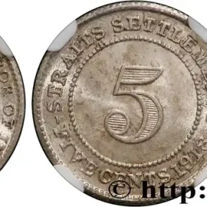 Nouvelle Collection MALAISIE - ÉTABLISSEMENTS DES DÉTROITS 5 Cents Georges V 1918 fwo_811522 Monde