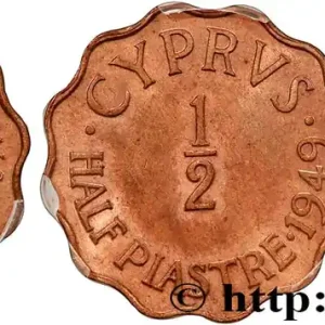 CHYPRE 1/2 Piastre roi Georges VI couronné 1949 fwo_811816 Monde Bon Marché